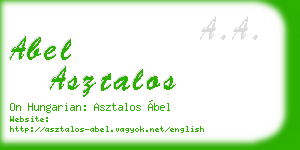 abel asztalos business card